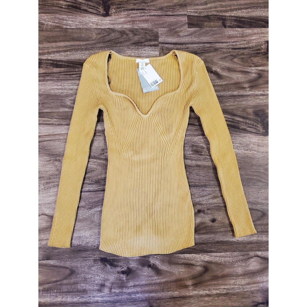H&M Mustard Yellow Ribbed Sweater
